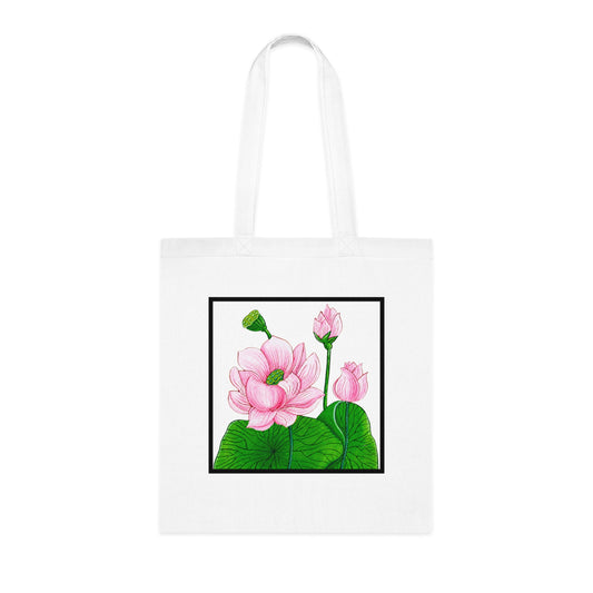 Lotus Cotton Tote Bag – Art Print
