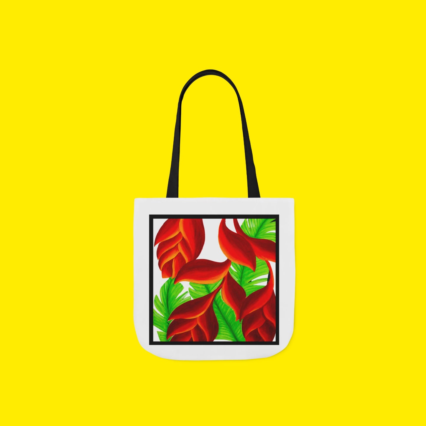 Tropical Leaves Tote Bag – Printed and Hand-Painted Art Tote