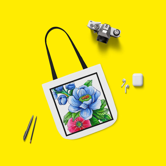 Blue Poppy Canvas Tote Bag – Premium Art Print