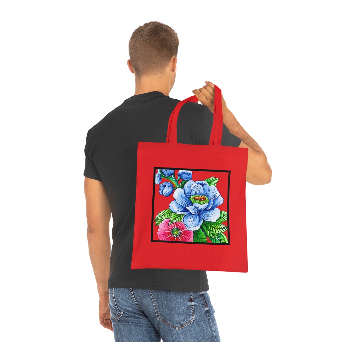 Blue Poppy Cotton Tote Bag – Art Print