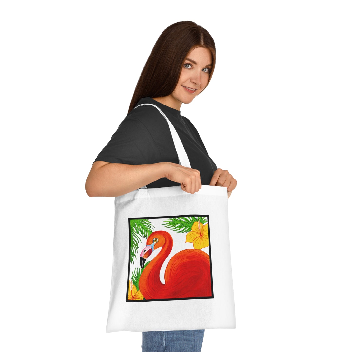 Flamingo Cotton Tote Bag – Art Print