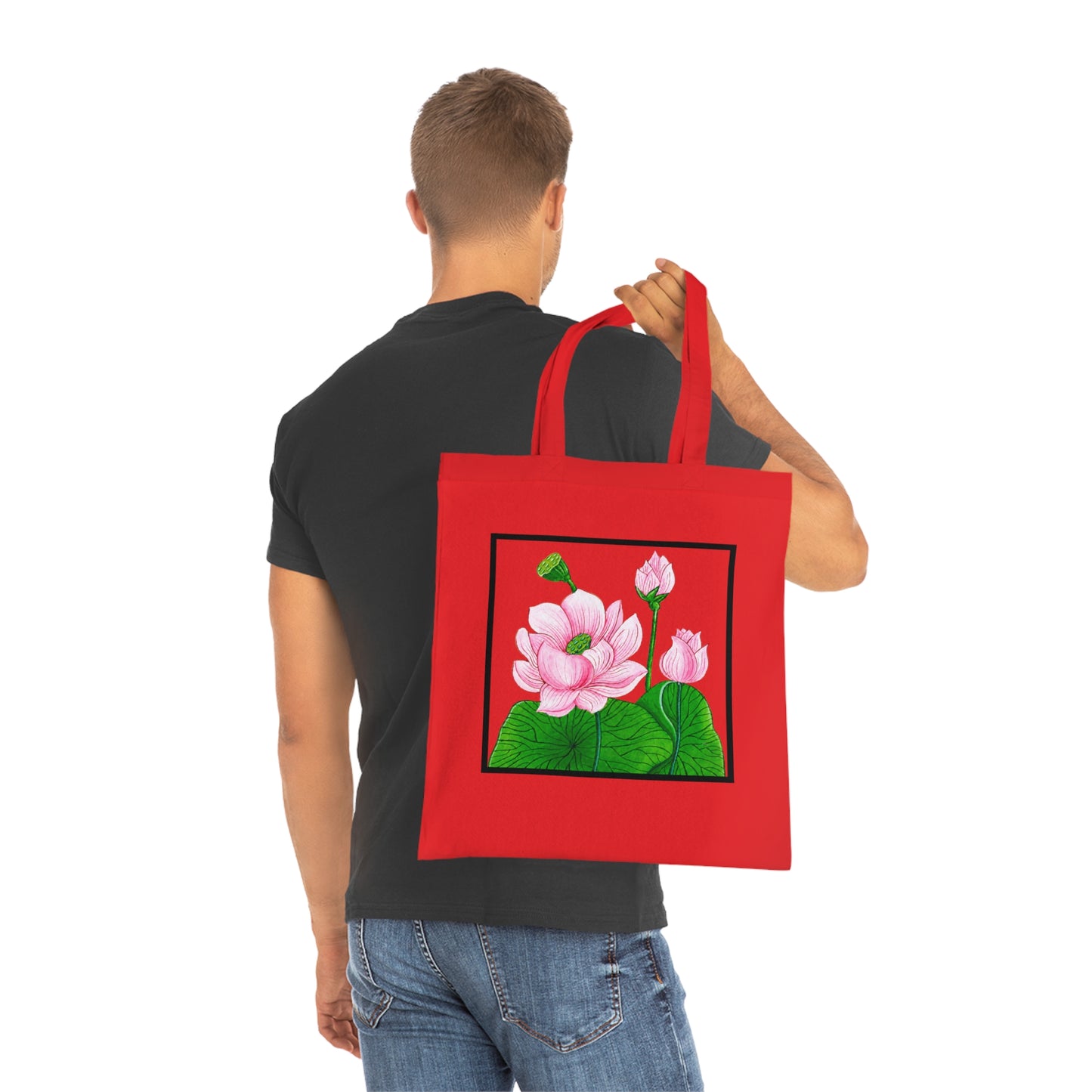 Lotus Cotton Tote Bag – Art Print