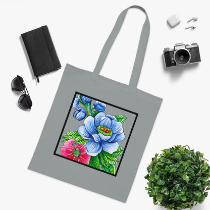 Blue Poppy Cotton Tote Bag – Art Print