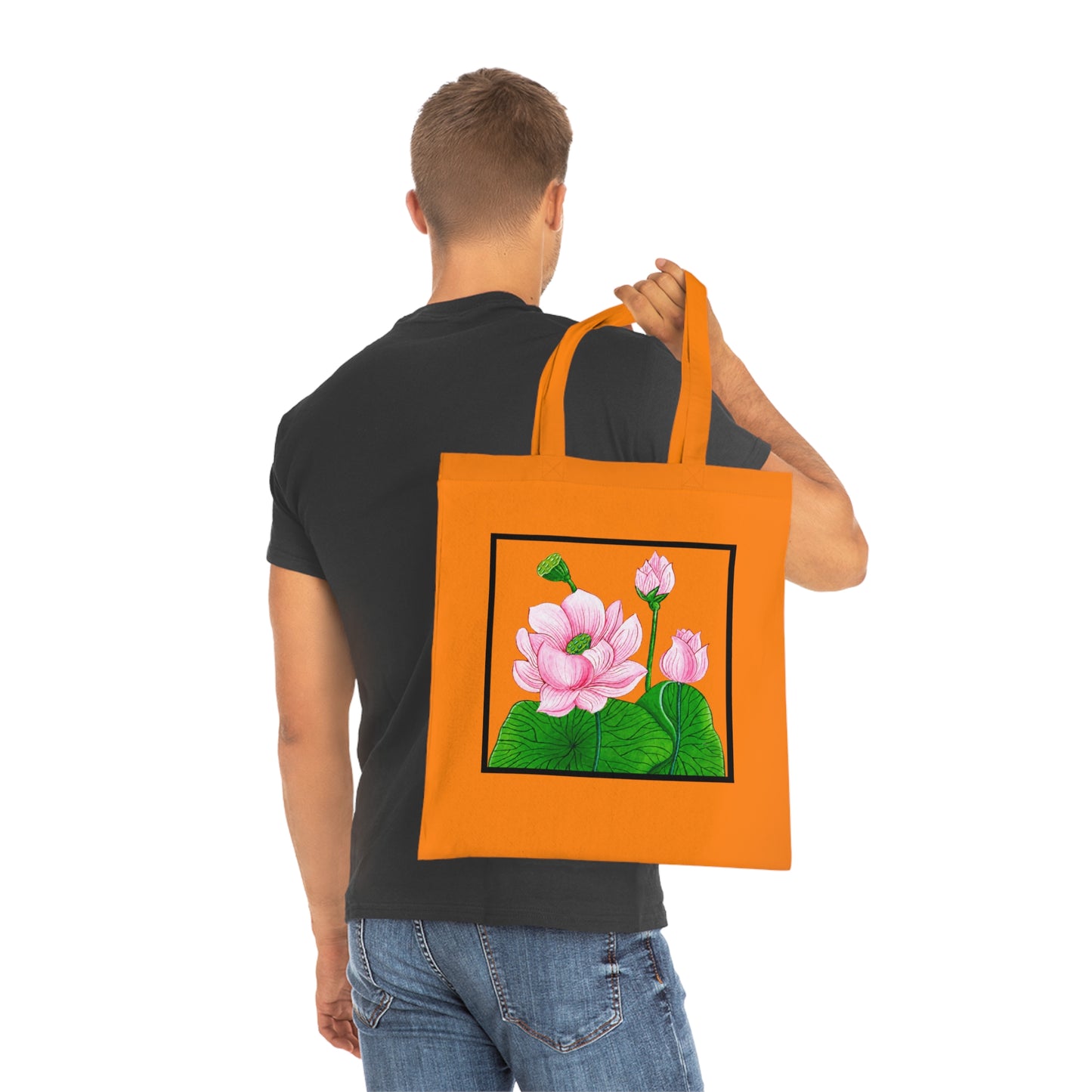 Lotus Cotton Tote Bag – Art Print