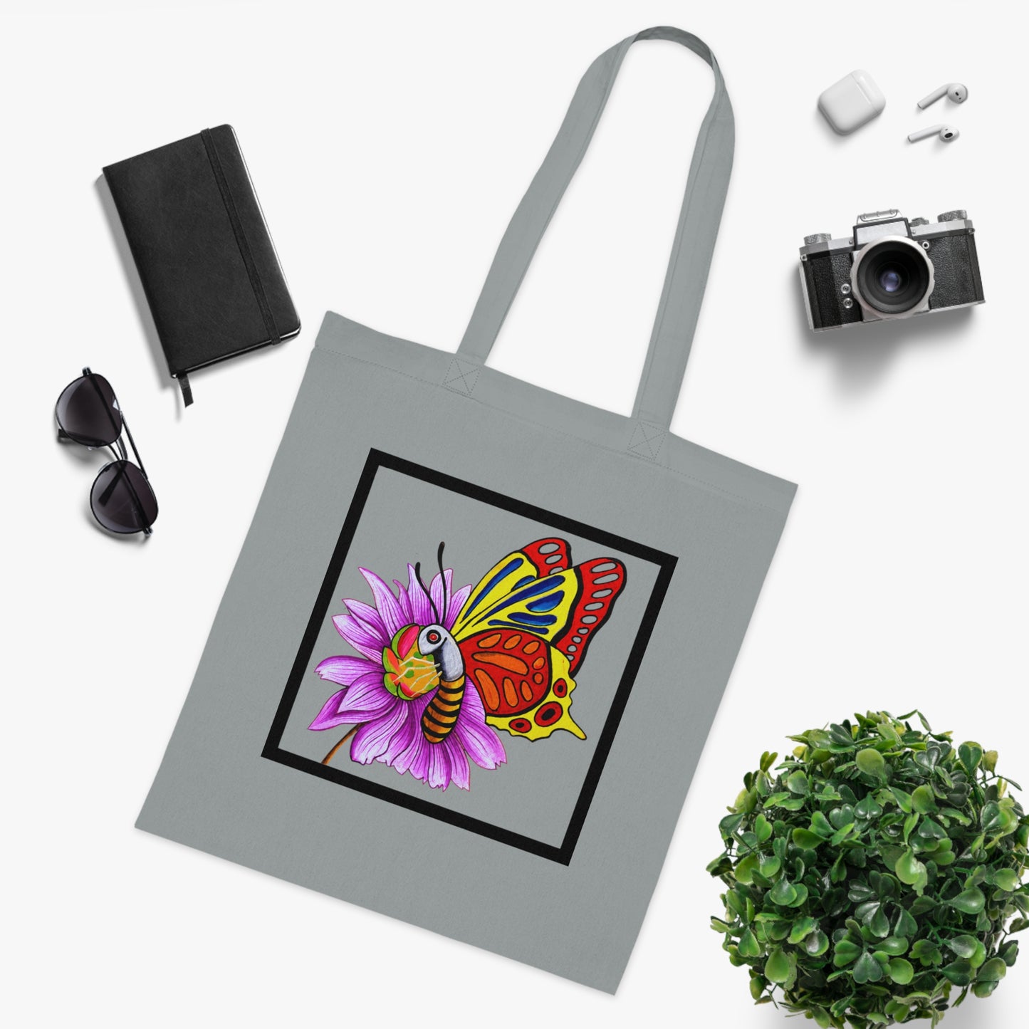 Butterfly Cotton Tote Bag – Art Print