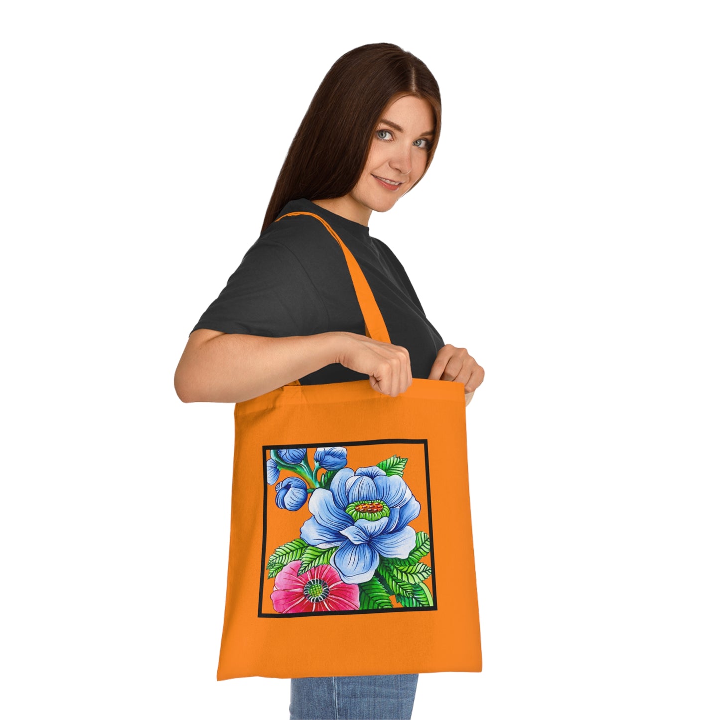 Blue Poppy Cotton Tote Bag – Art Print