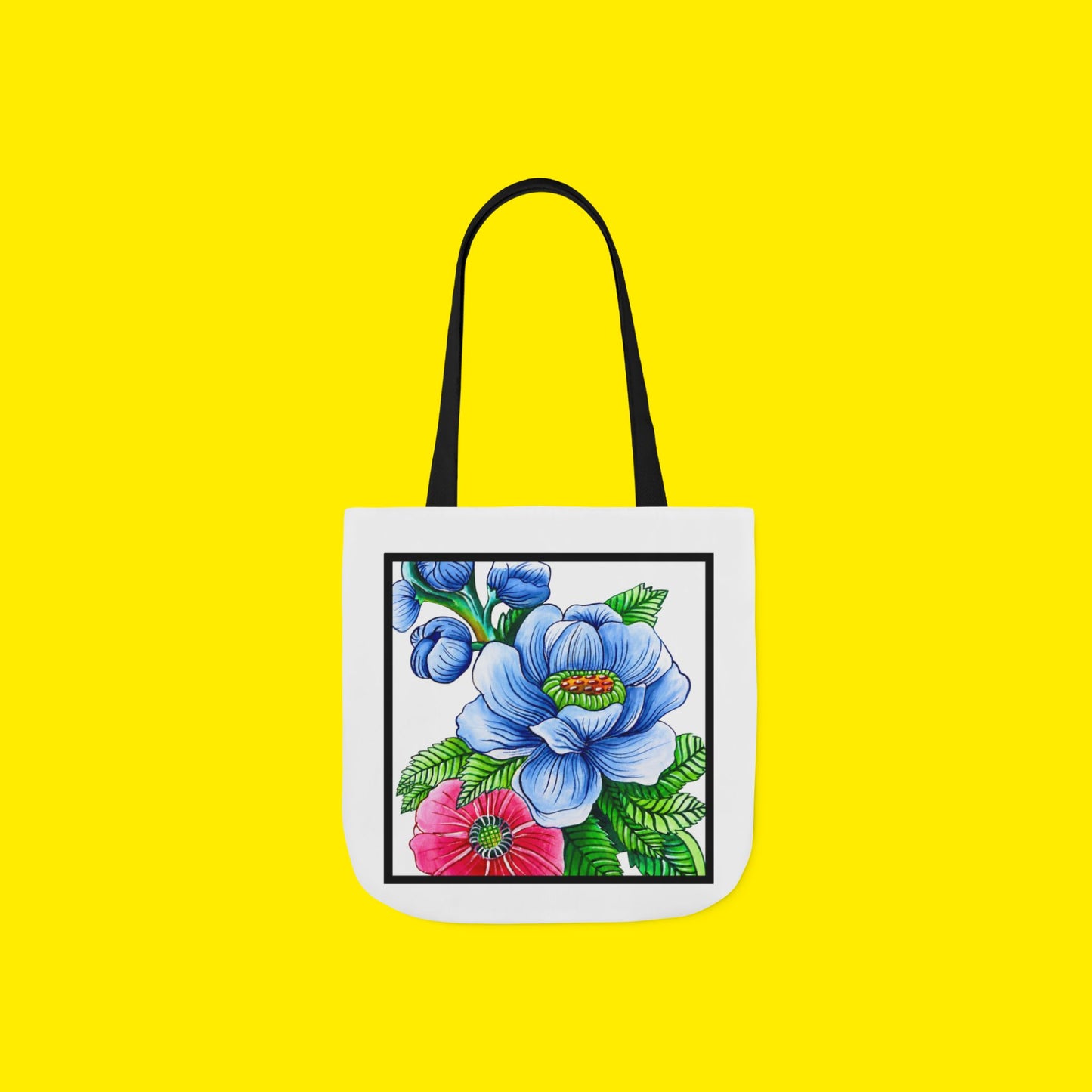 Blue Poppy Canvas Tote Bag – Premium Art Print