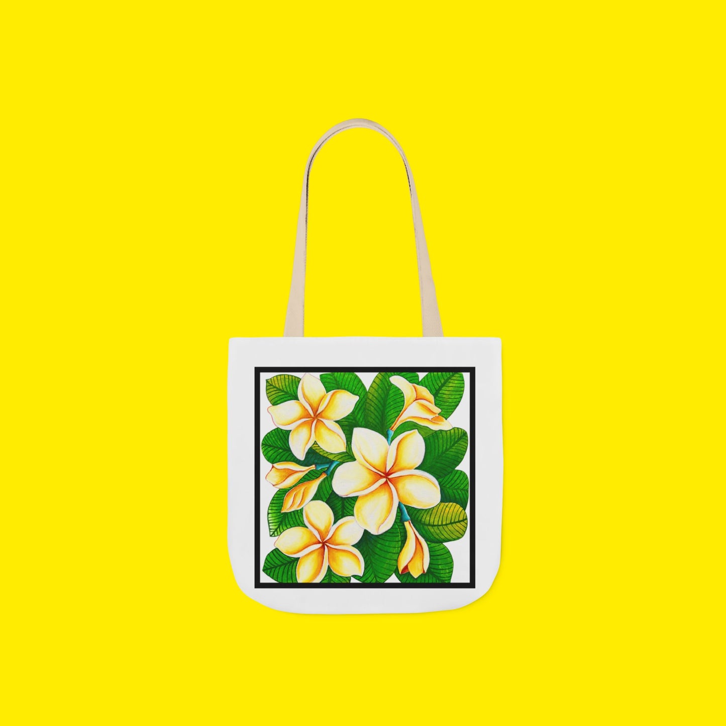 Plumeria Canvas Tote Bag – Premium Art Print