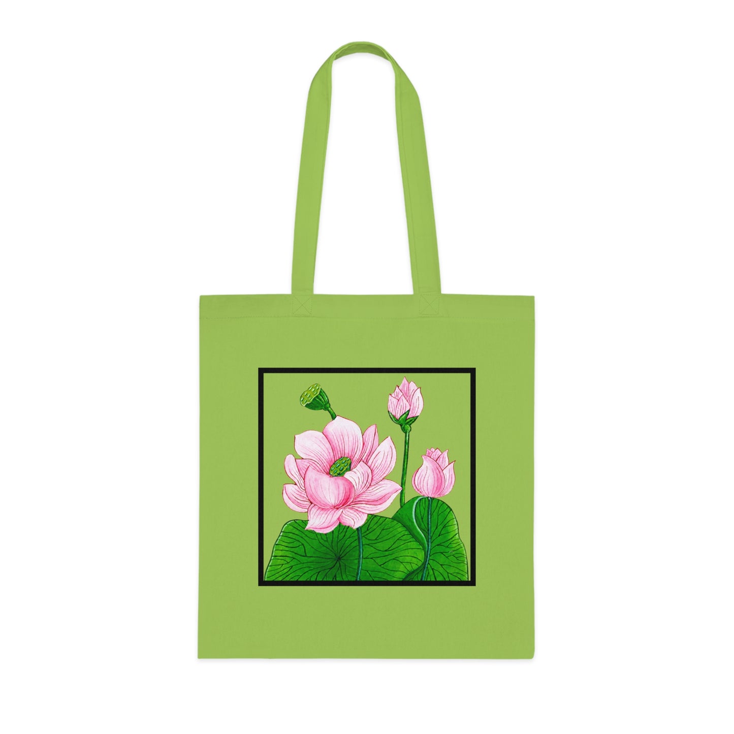 Lotus Cotton Tote Bag – Art Print