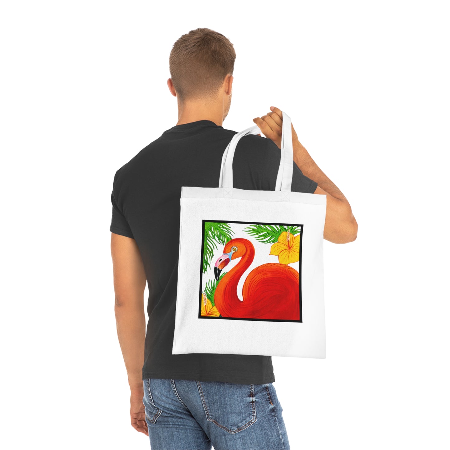 Flamingo Cotton Tote Bag – Art Print