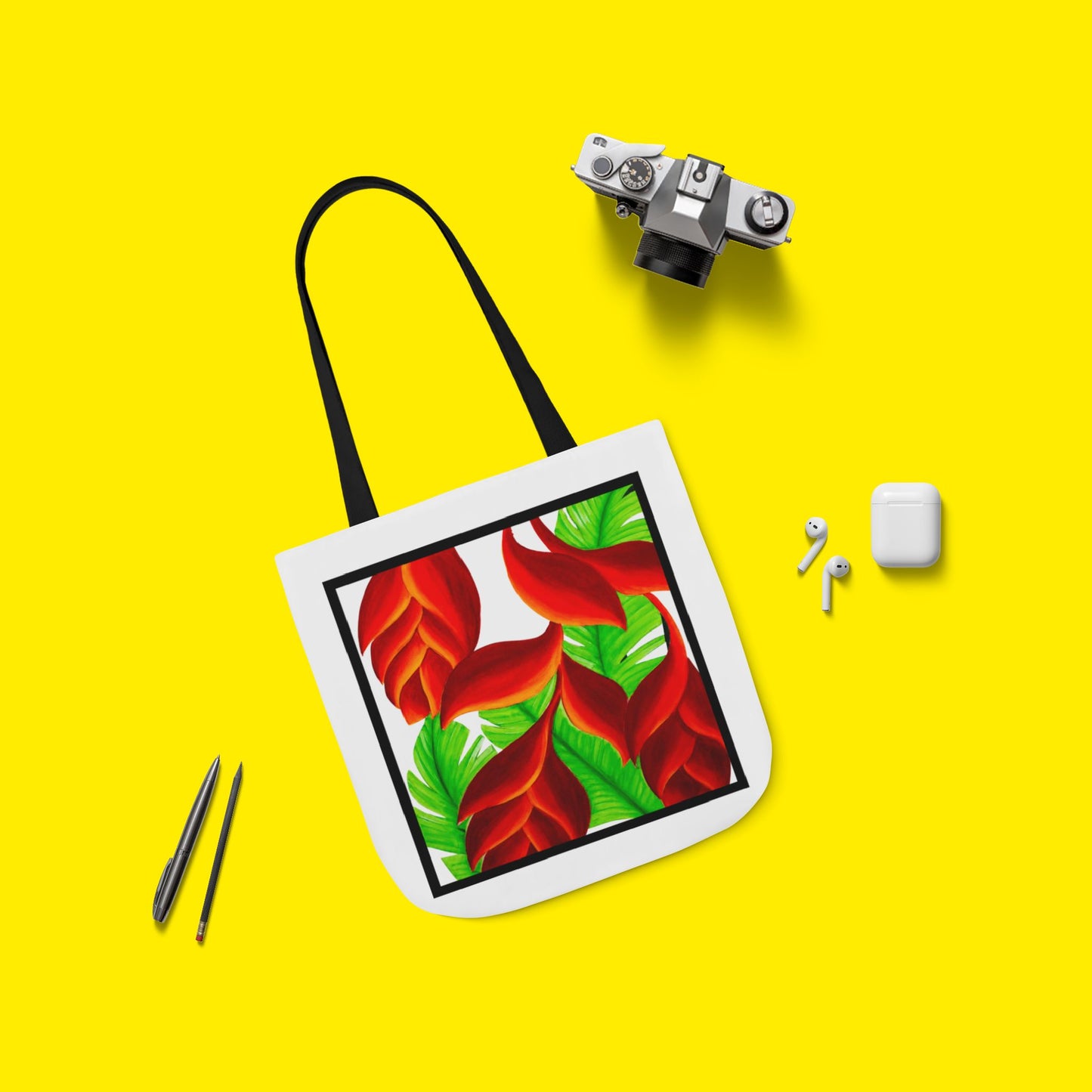 Tropical Leaves Canvas Tote Bag – Premium Art Print