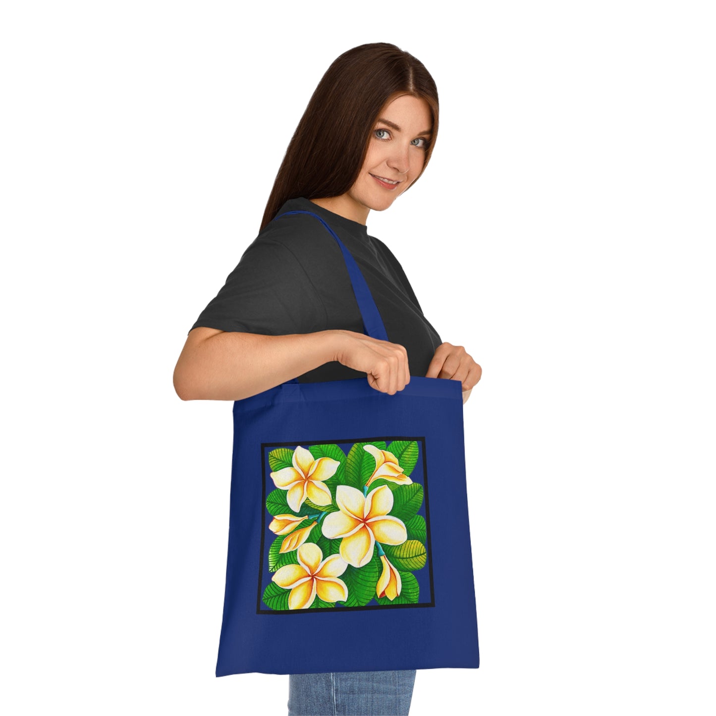 Plumeria Cotton Tote Bag – Art Print