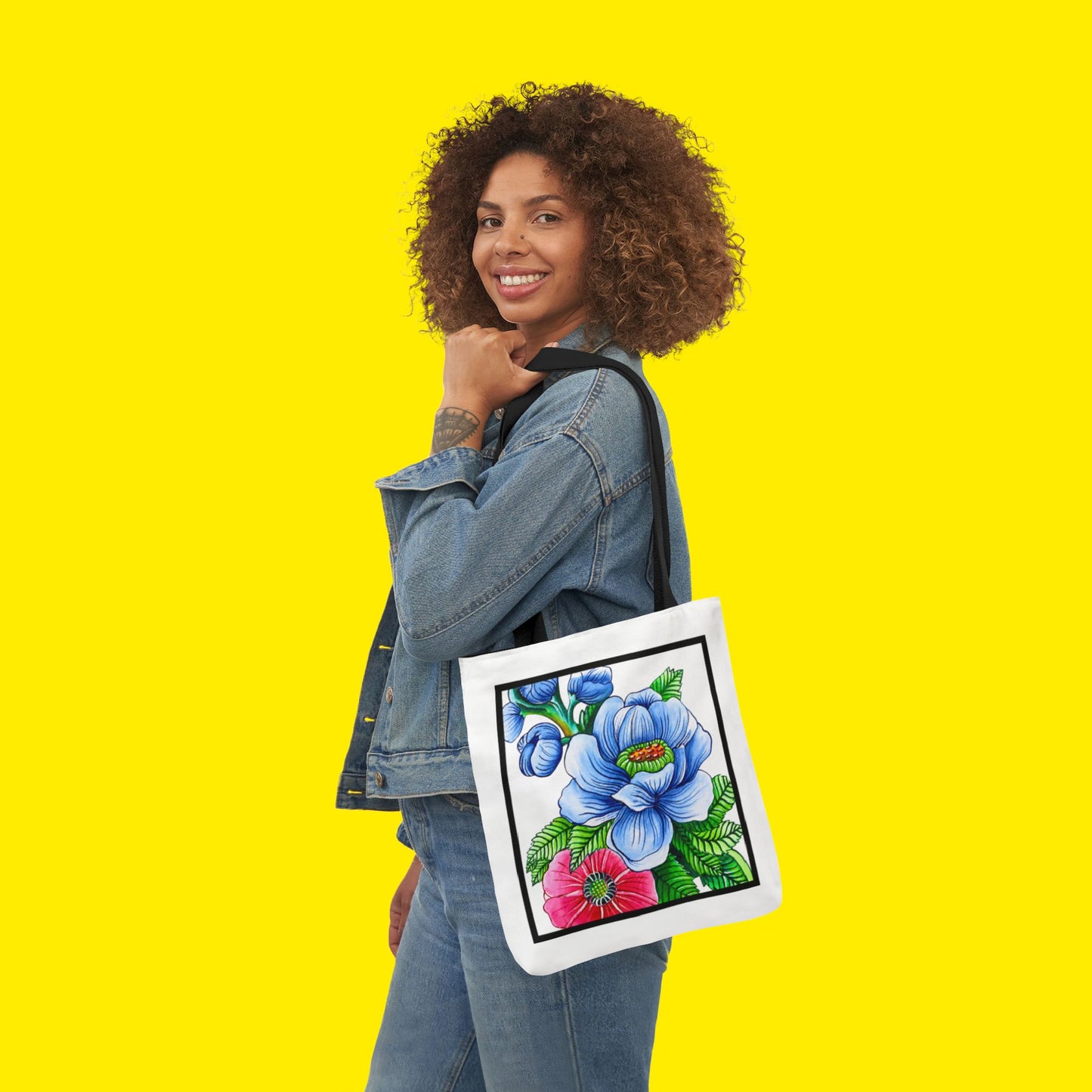 Blue Poppy Canvas Tote Bag – Premium Art Print