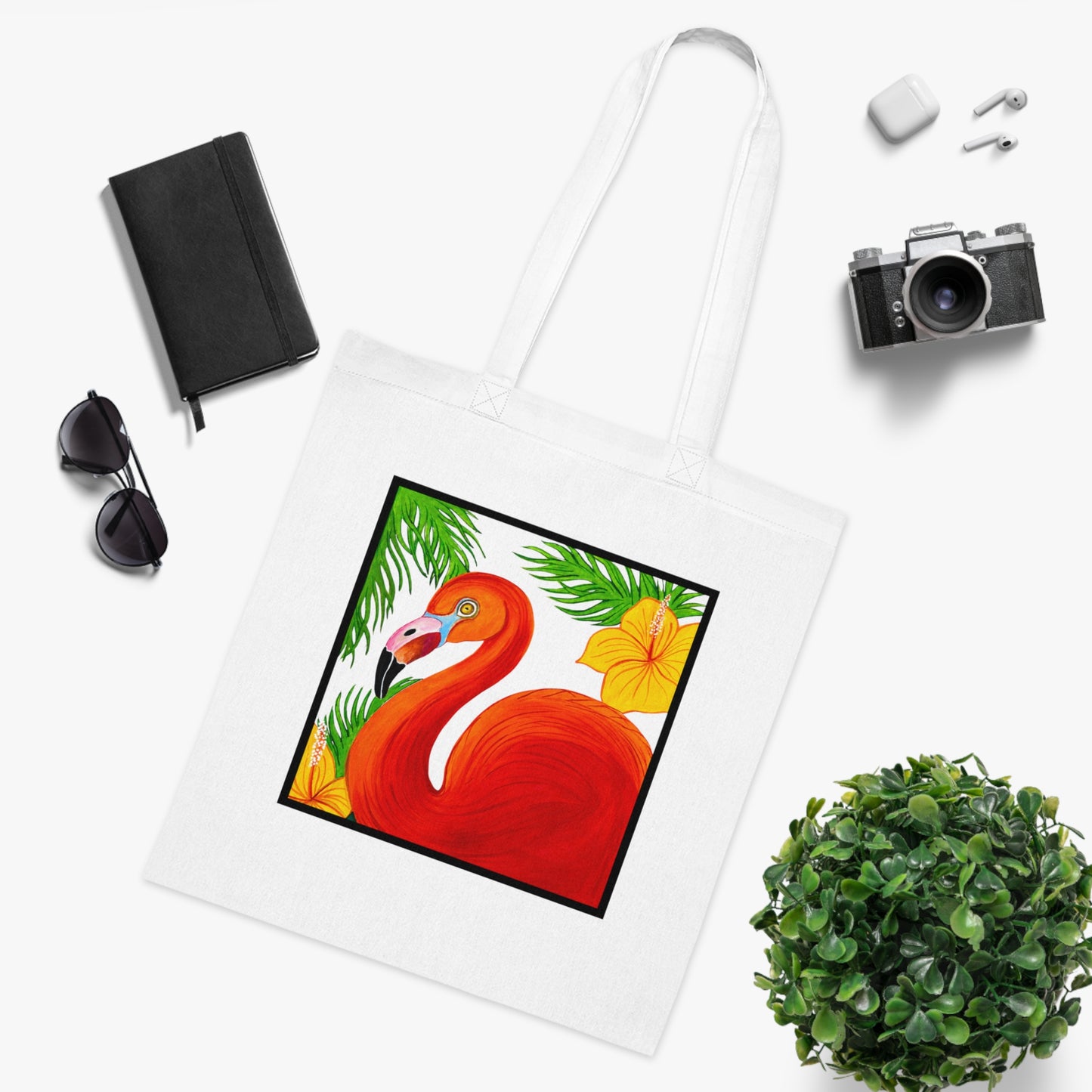 Flamingo Cotton Tote Bag – Art Print
