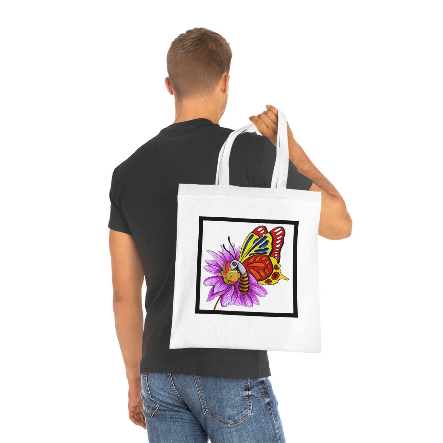 Butterfly Cotton Tote Bag – Art Print