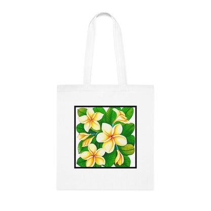 Plumeria Cotton Tote Bag – Art Print