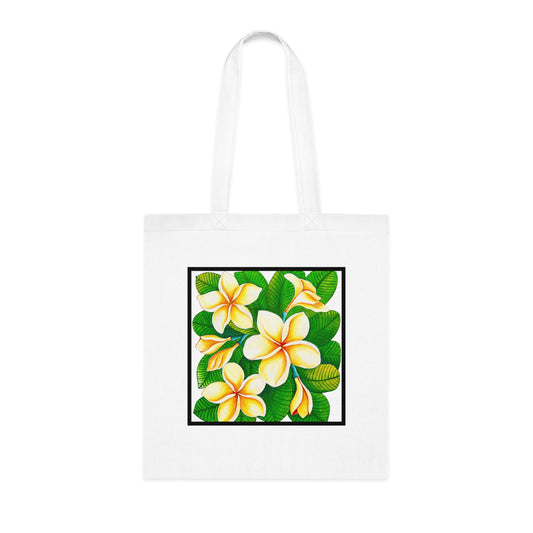 Plumeria Cotton Tote Bag – Art Print
