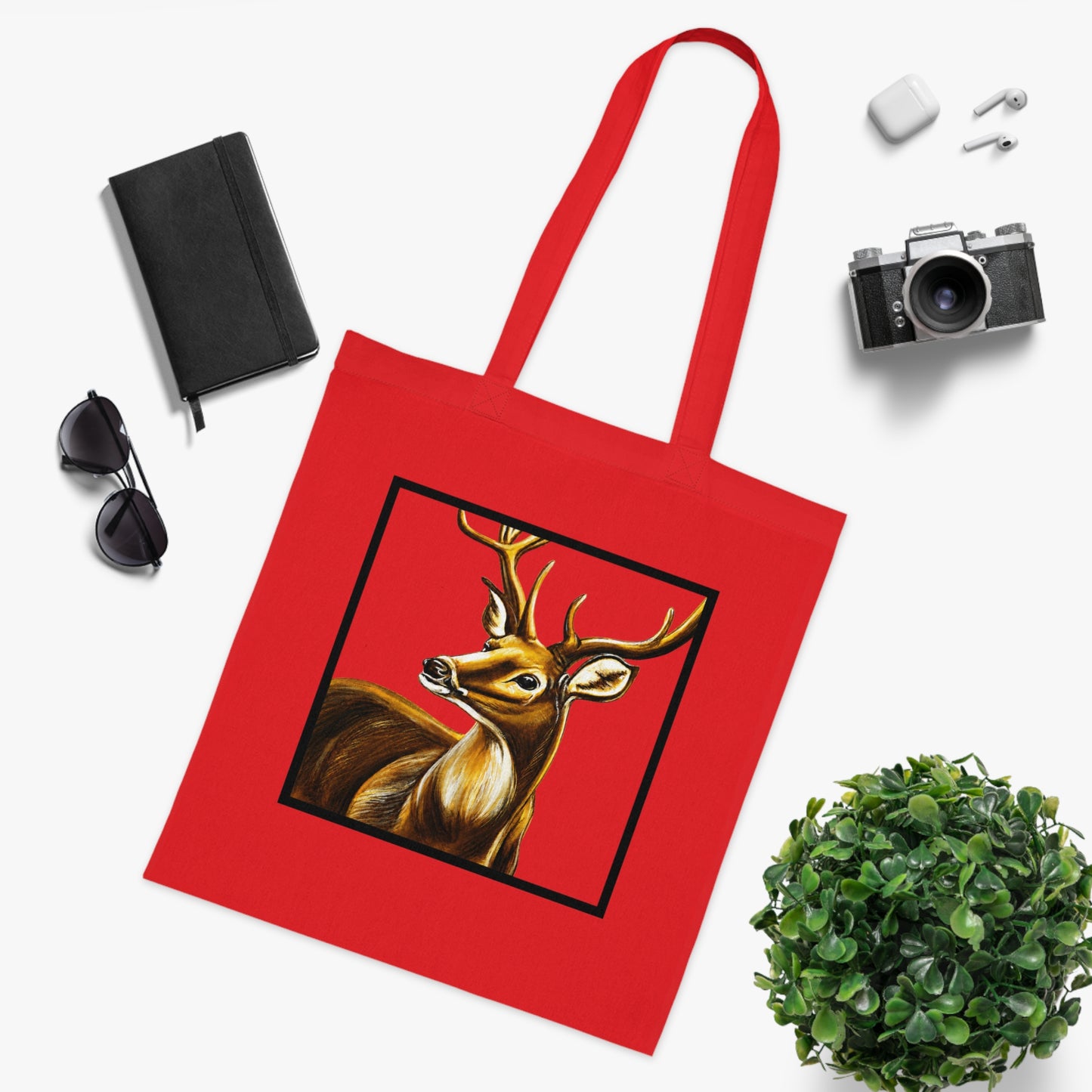 Stag Cotton Tote Bag – Art Print