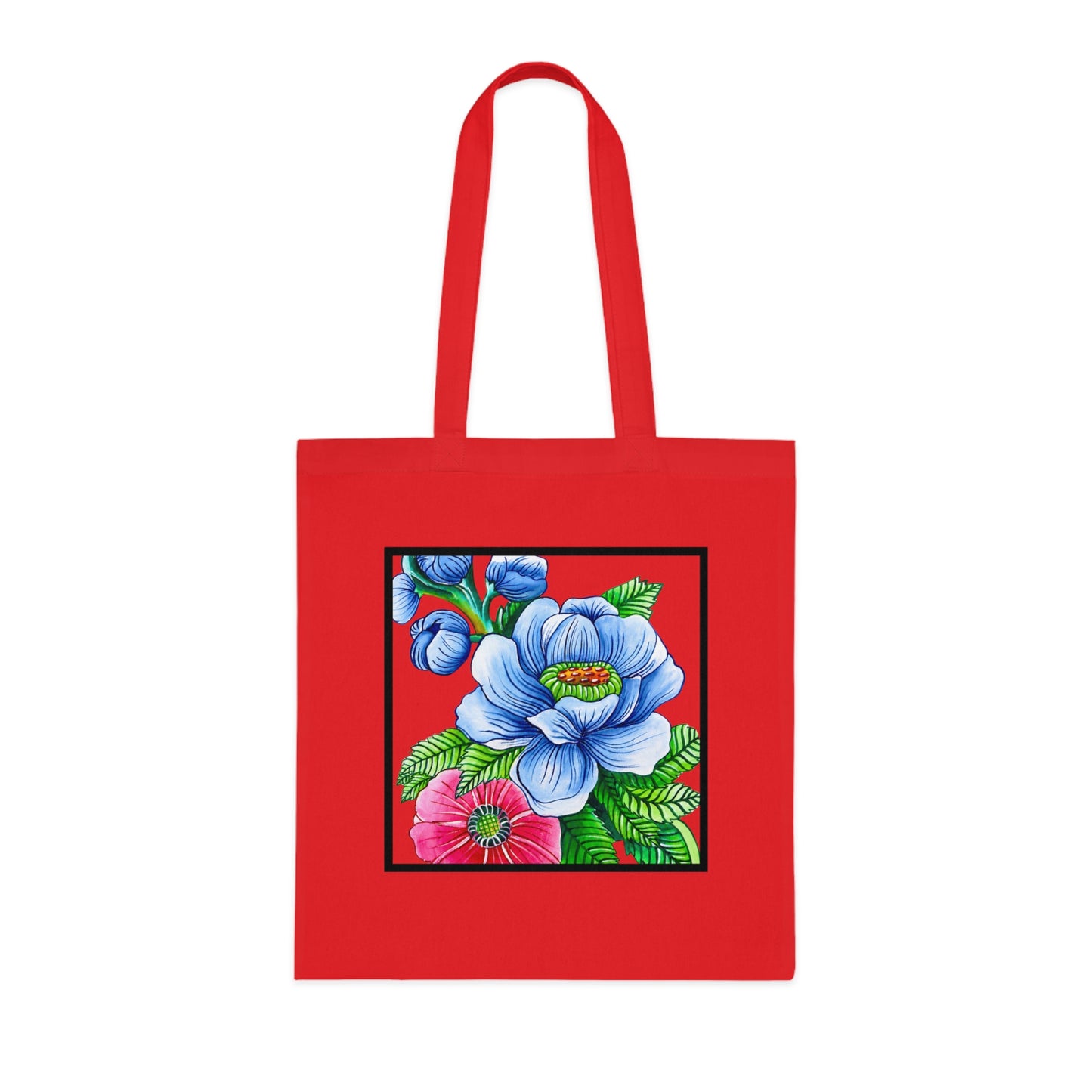 Blue Poppy Cotton Tote Bag – Art Print
