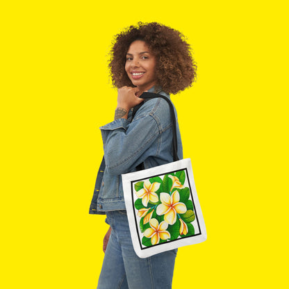 Plumeria Canvas Tote Bag – Premium Art Print