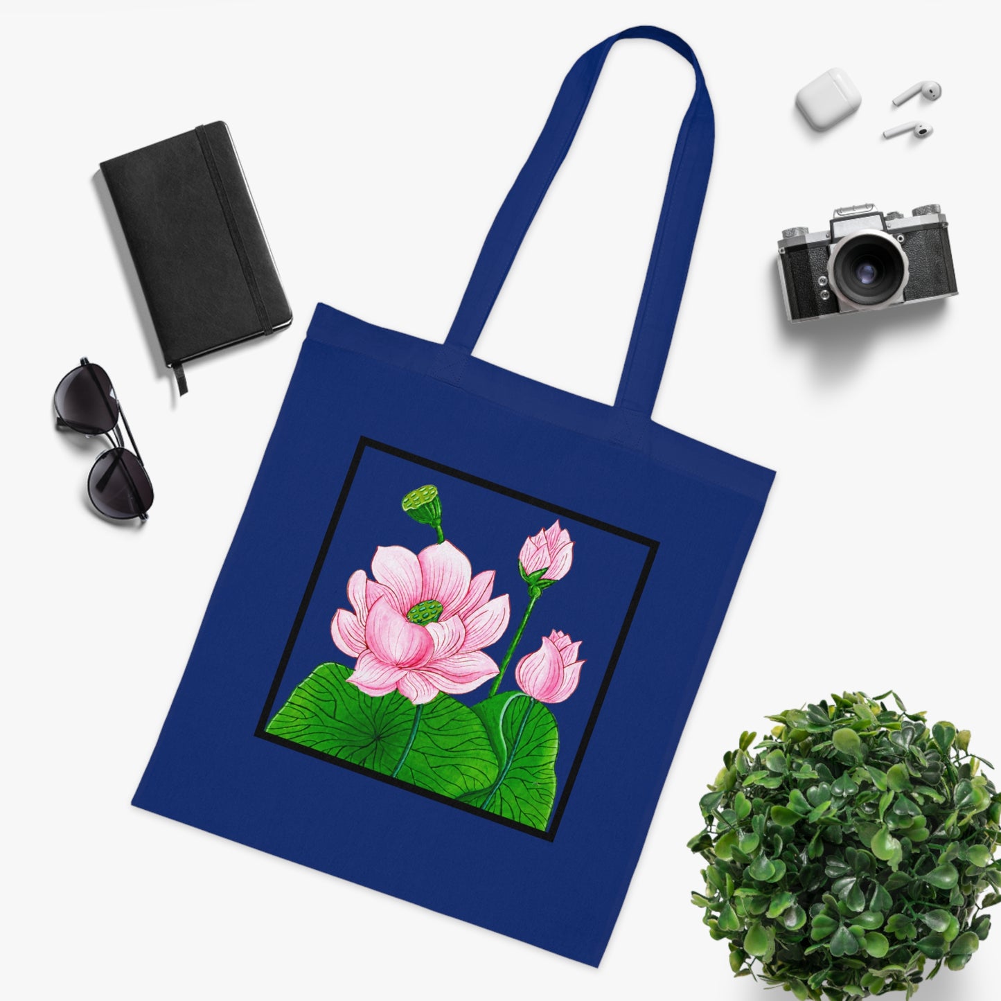 Lotus Cotton Tote Bag – Art Print