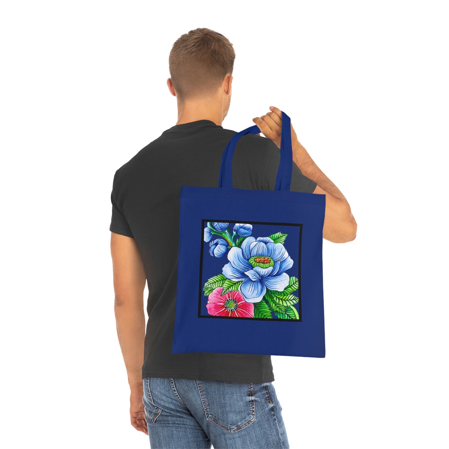 Blue Poppy Cotton Tote Bag – Art Print