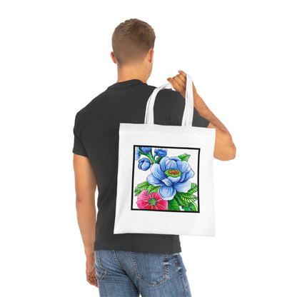 Blue Poppy Cotton Tote Bag – Art Print