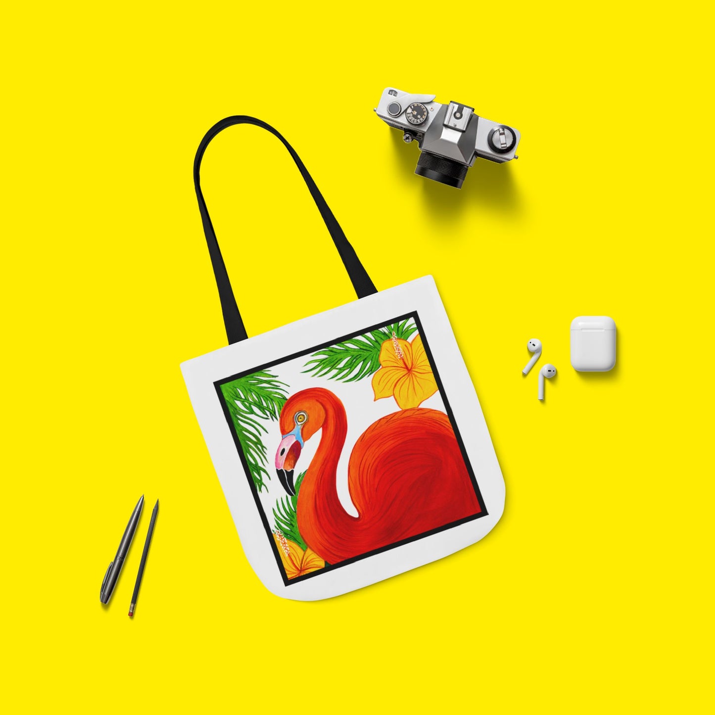 Flamingo Canvas Tote Bag – Premium Art Print