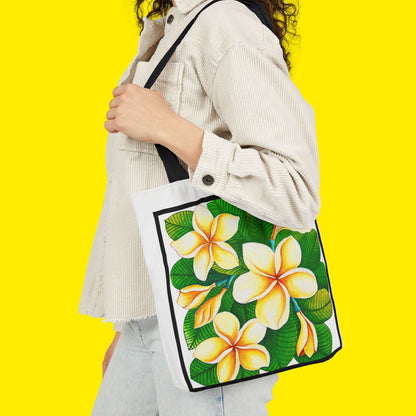 Plumeria Canvas Tote Bag – Premium Art Print