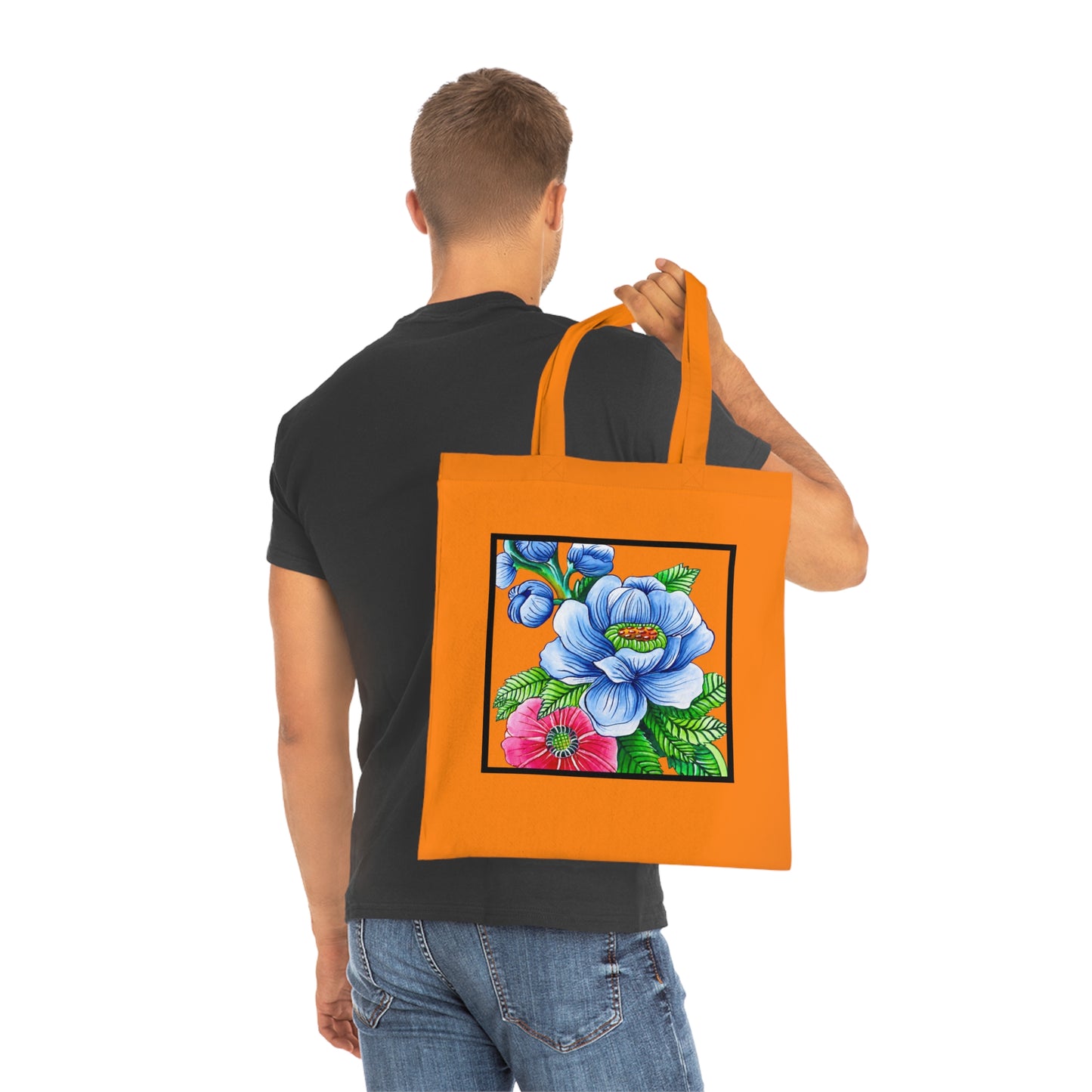 Blue Poppy Cotton Tote Bag – Art Print