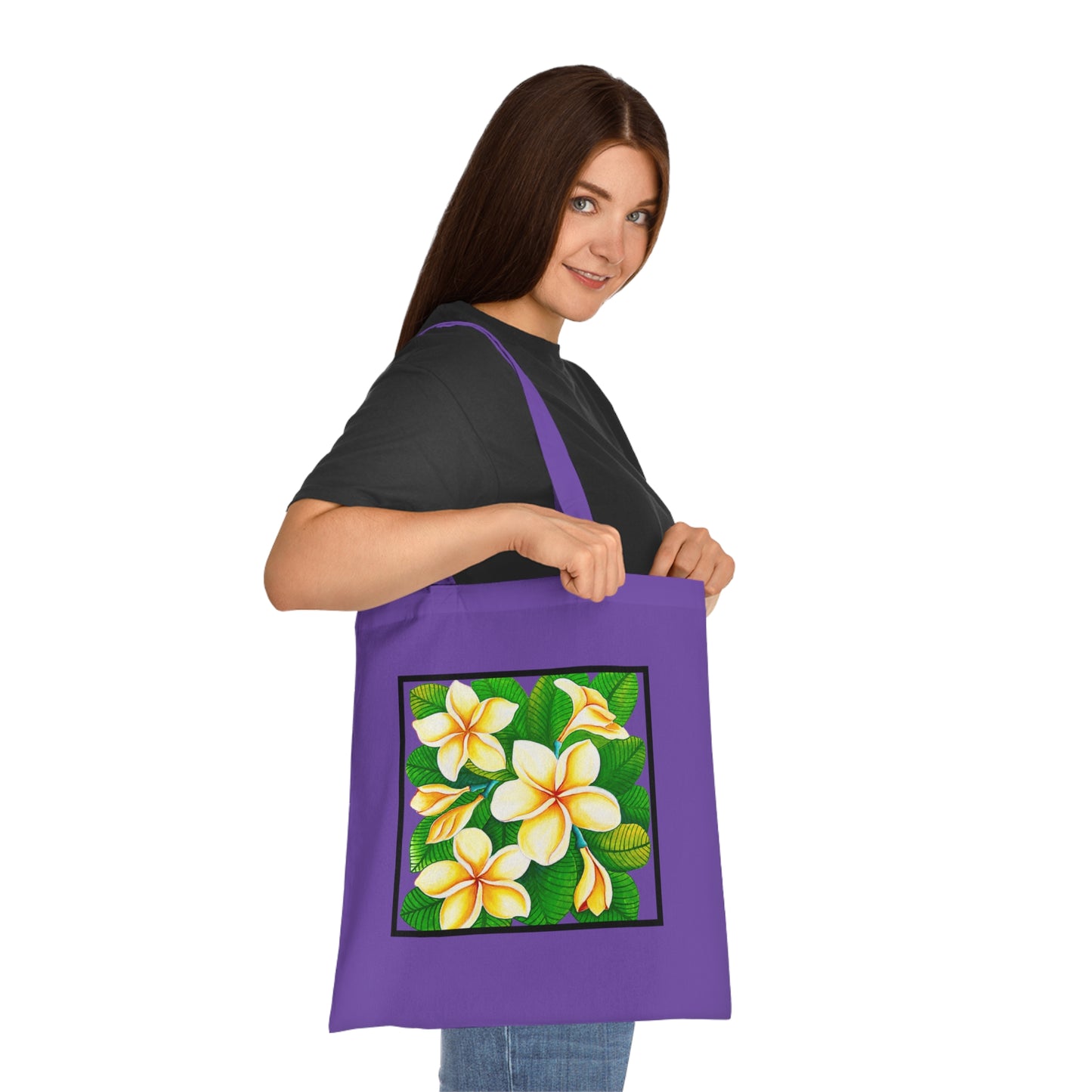 Plumeria Cotton Tote Bag – Art Print