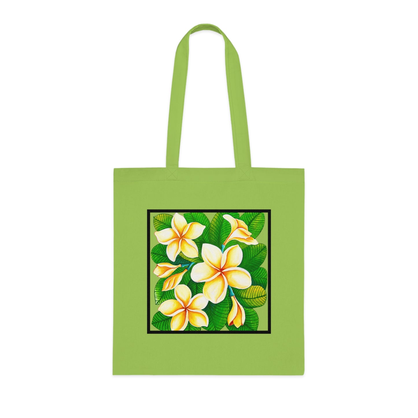 Plumeria Cotton Tote Bag – Art Print