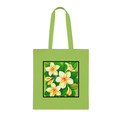 Plumeria Cotton Tote Bag – Art Print