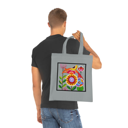 Folk Bird Cotton Tote Bag – Art Print
