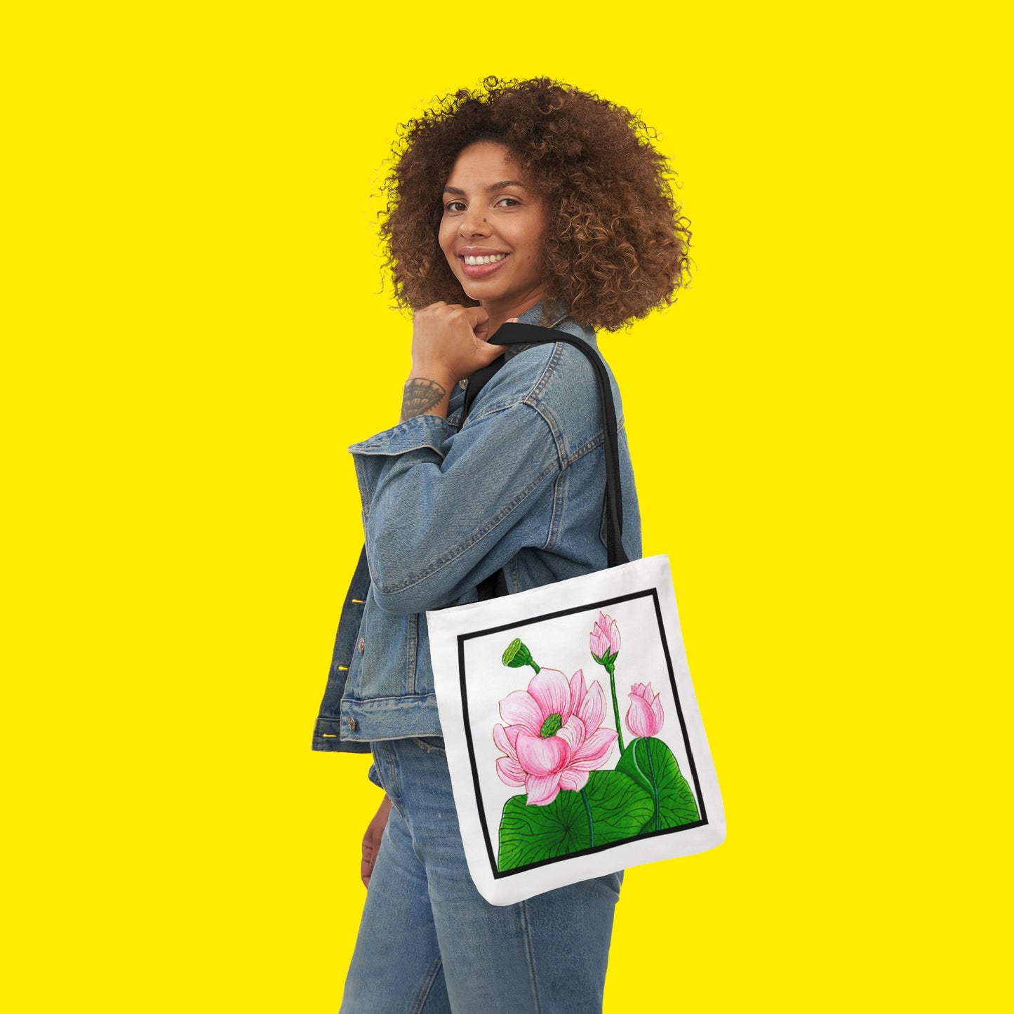 Lotus Canvas Tote Bag – Premium Art Print