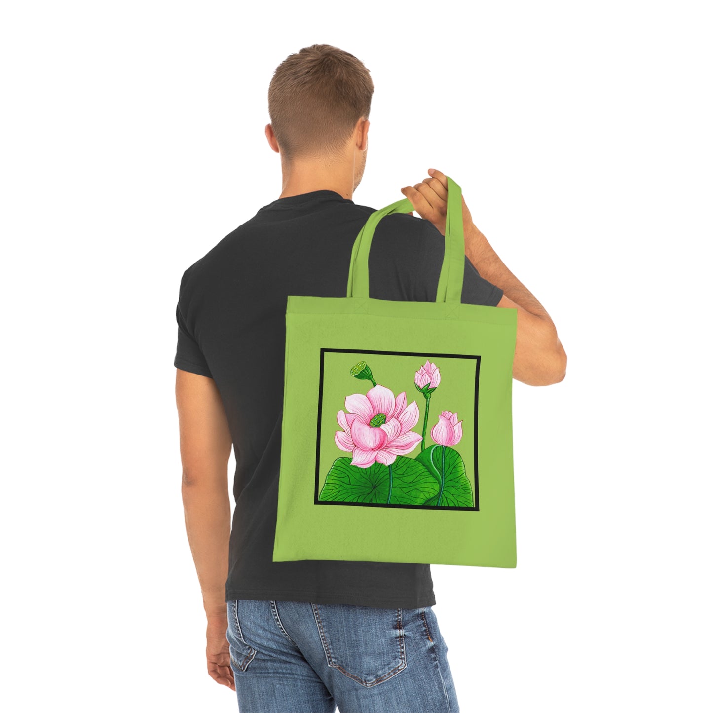 Lotus Cotton Tote Bag – Art Print