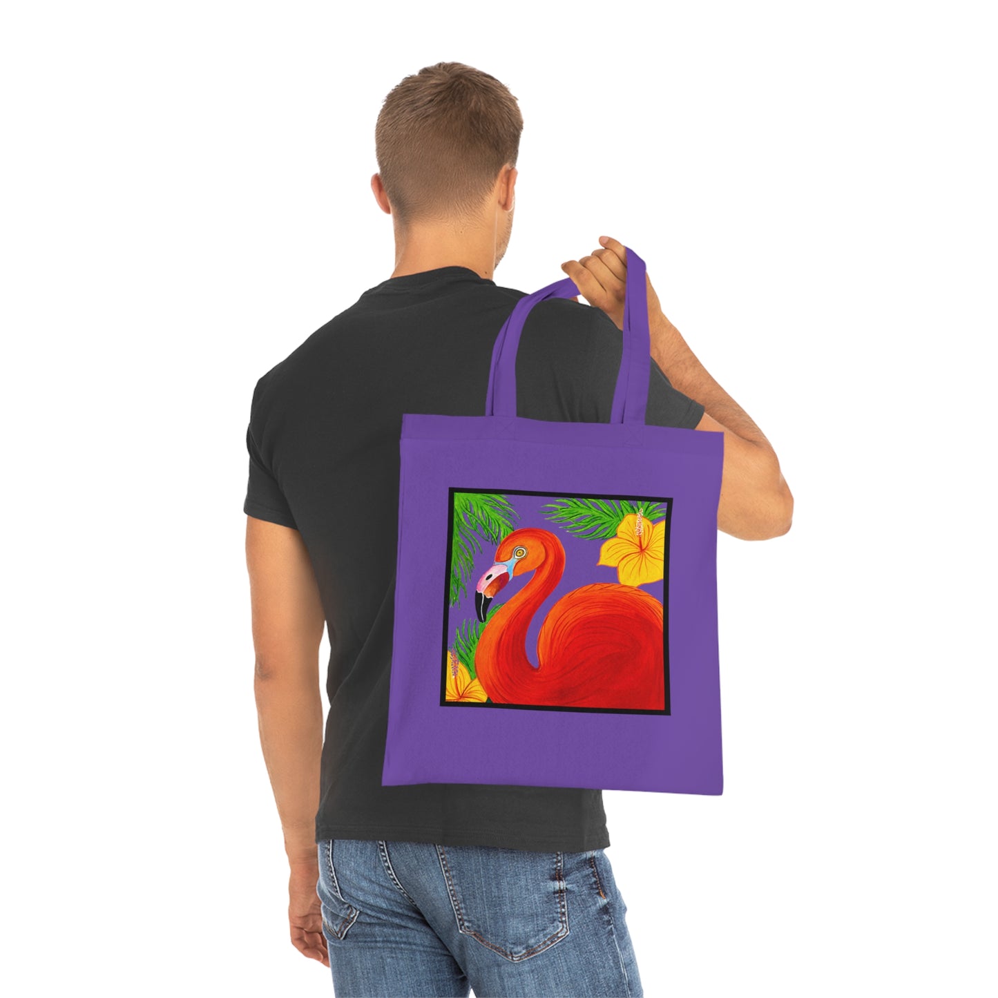 Flamingo Cotton Tote Bag – Art Print