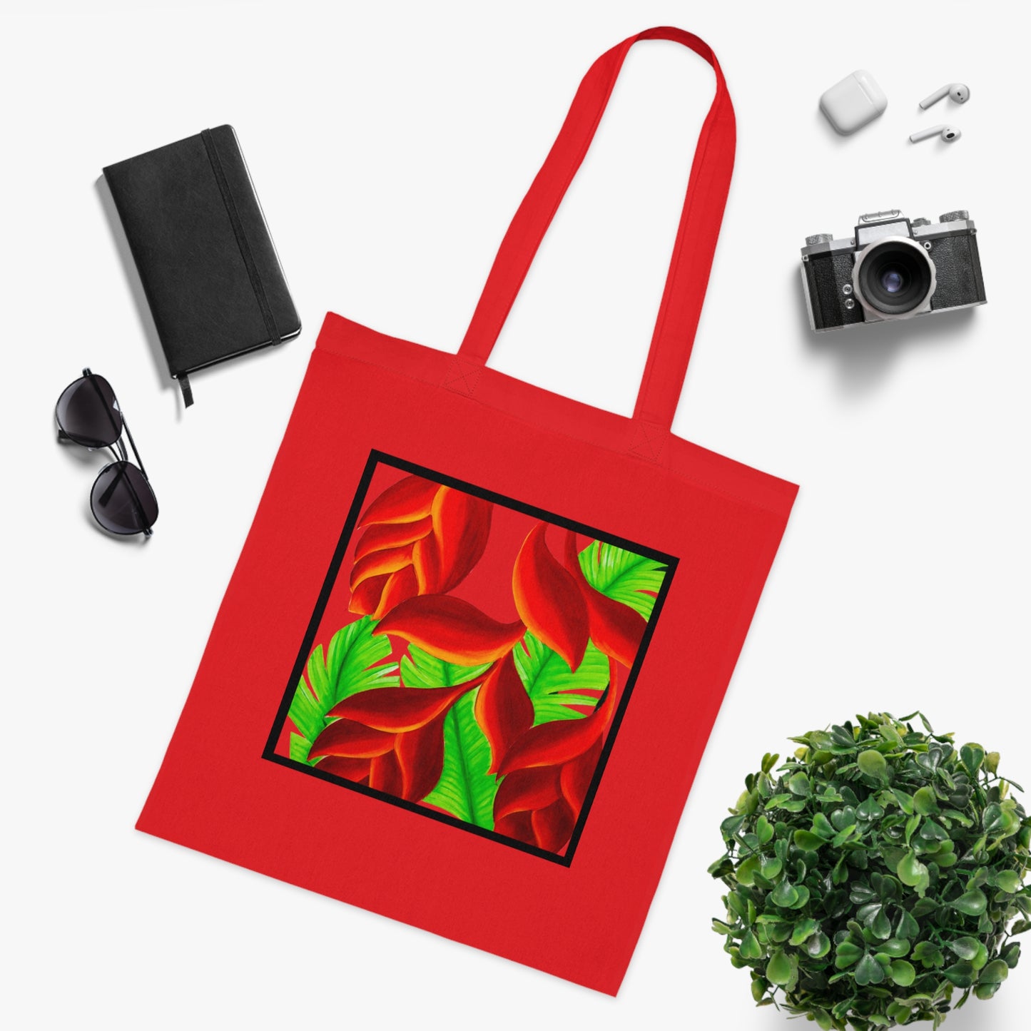 Tropical Leaves Cotton Tote Bag – Art Print