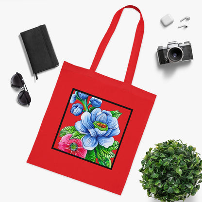 Blue Poppy Cotton Tote Bag – Art Print