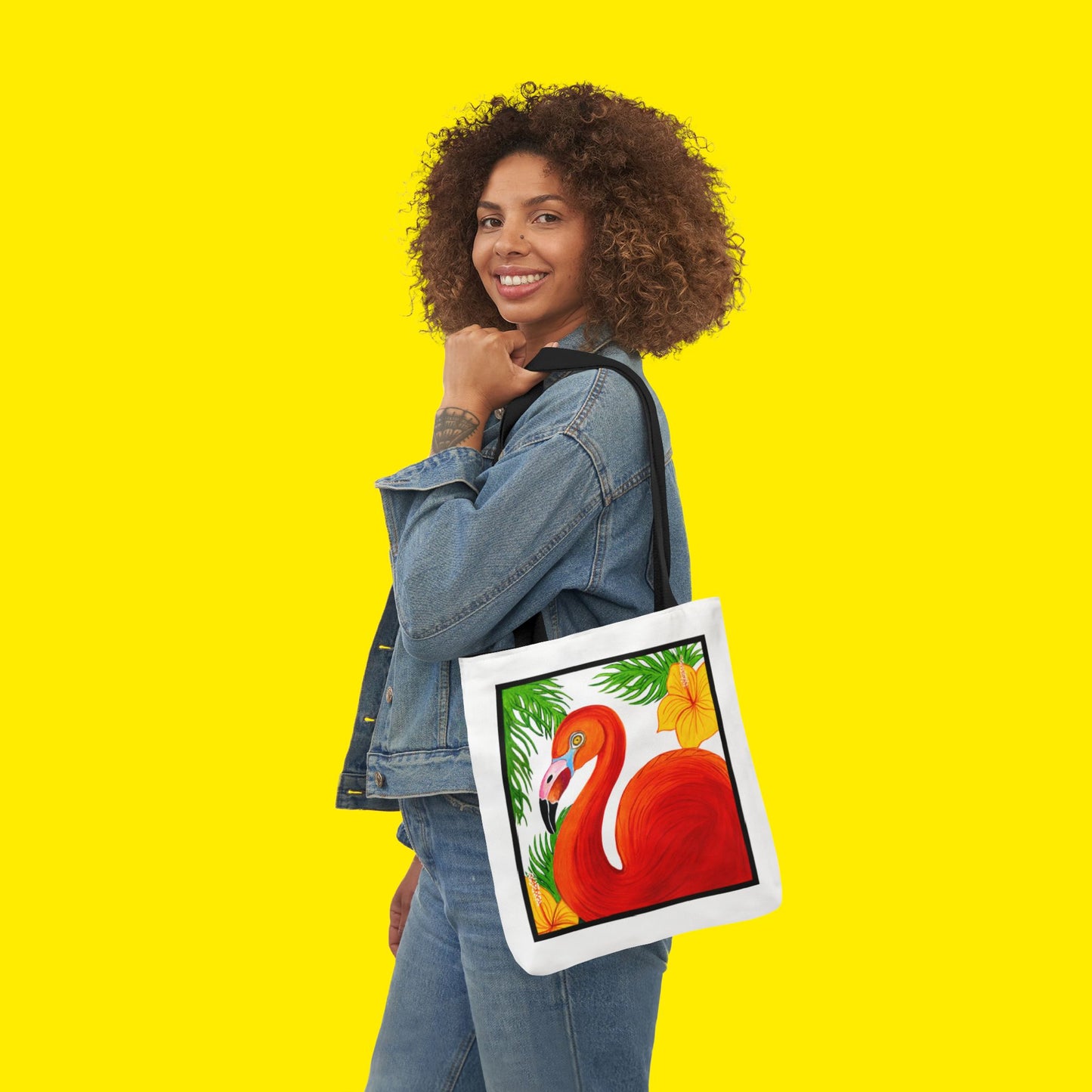 Flamingo Canvas Tote Bag – Premium Art Print