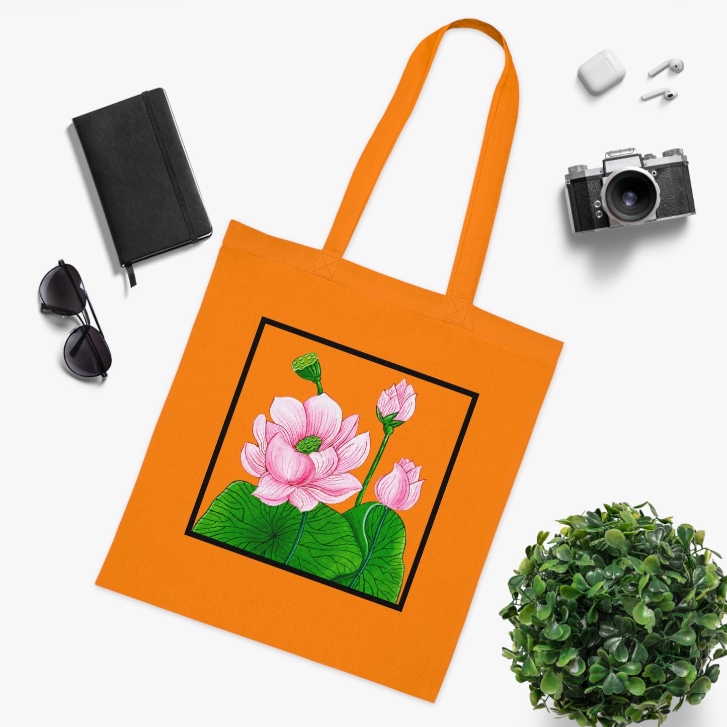 Lotus Cotton Tote Bag – Art Print
