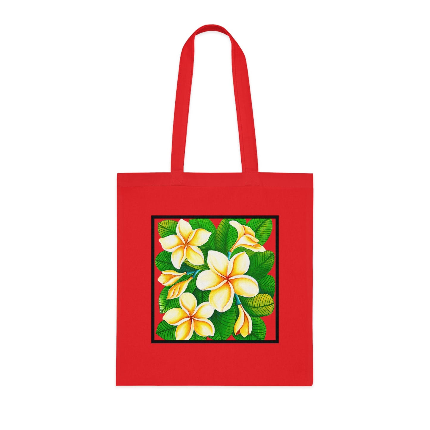 Plumeria Cotton Tote Bag – Art Print