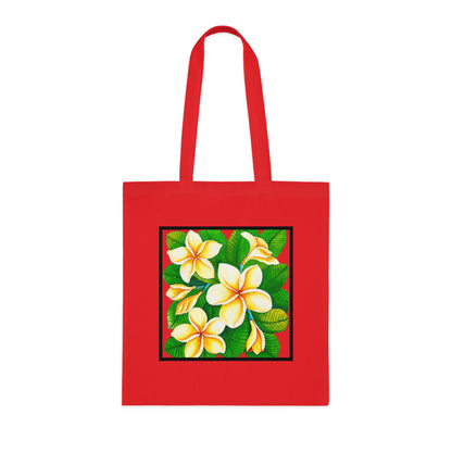 Plumeria Cotton Tote Bag – Art Print