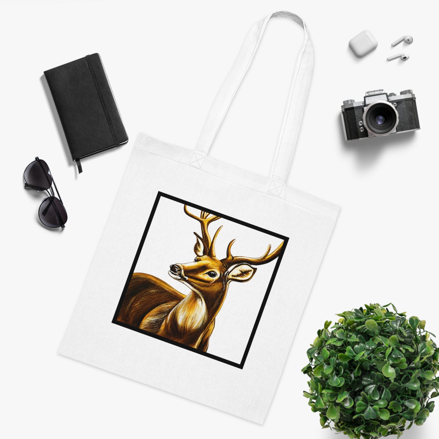 Stag Cotton Tote Bag – Art Print
