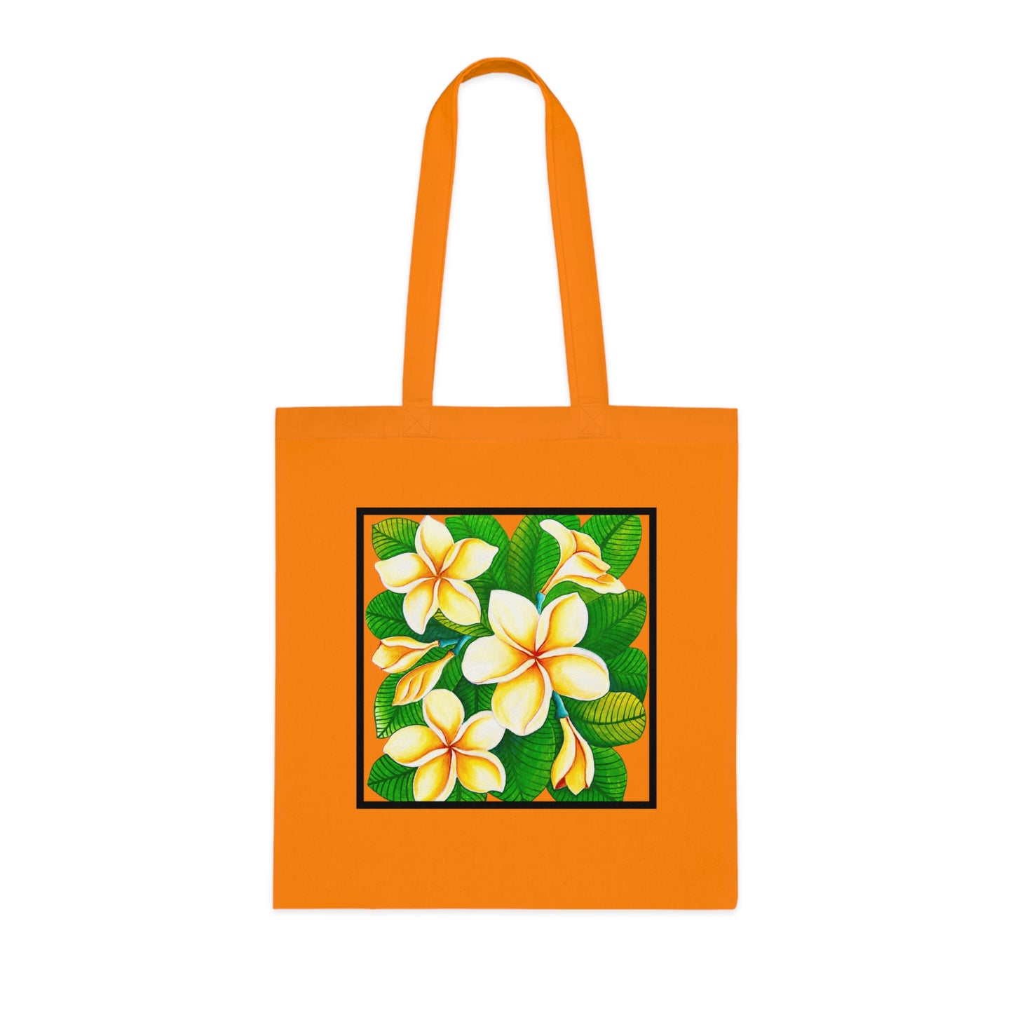 Plumeria Cotton Tote Bag – Art Print