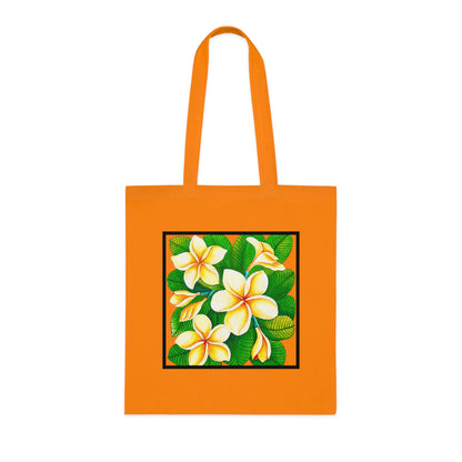Plumeria Cotton Tote Bag – Art Print