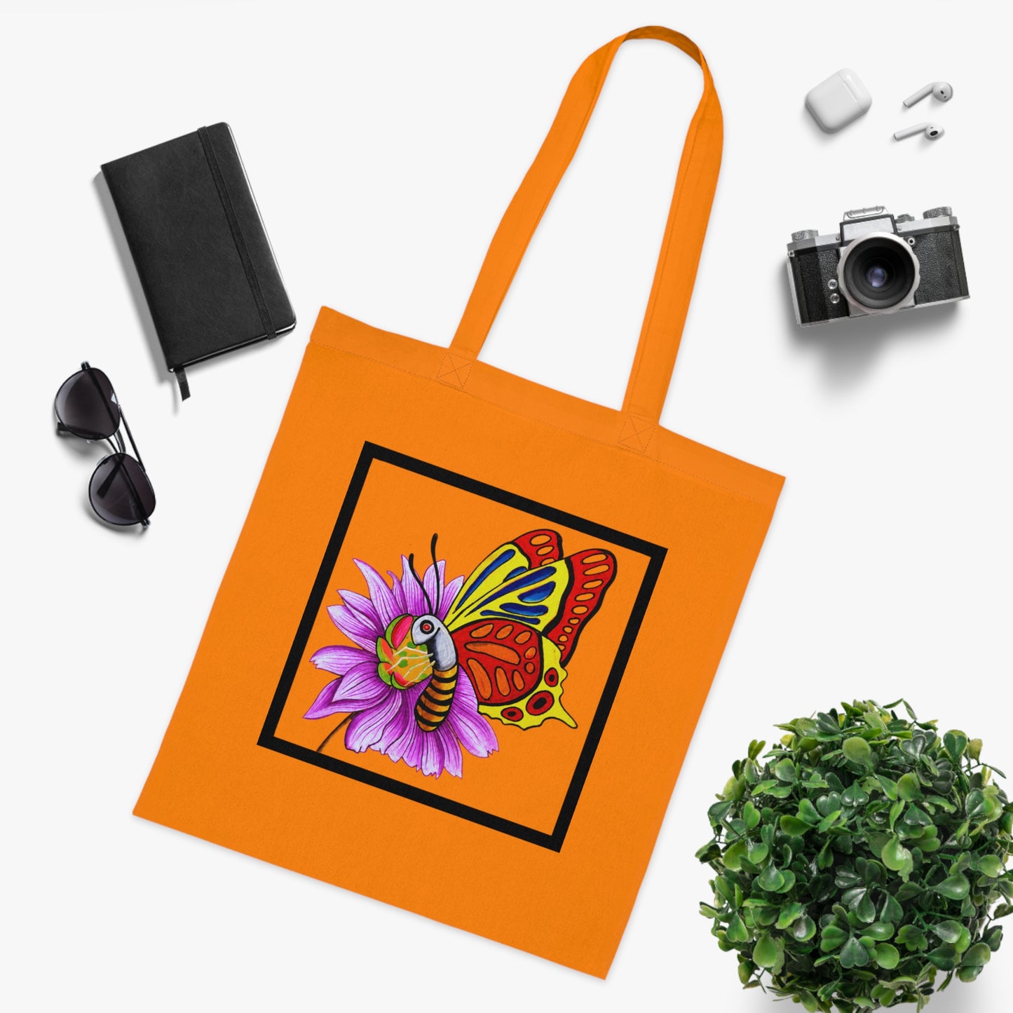 Butterfly Cotton Tote Bag – Art Print