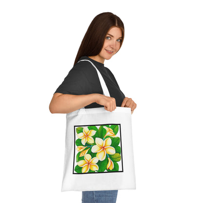 Plumeria Cotton Tote Bag – Art Print