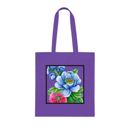 Blue Poppy Cotton Tote Bag – Art Print