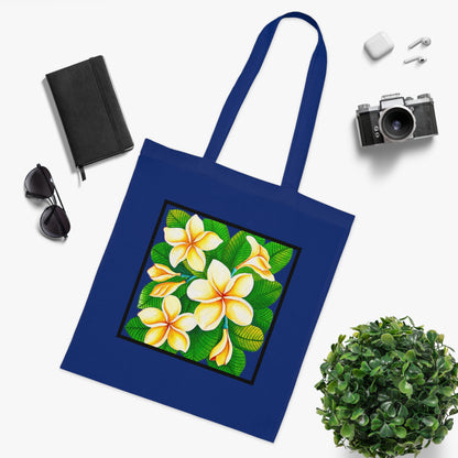 Plumeria Cotton Tote Bag – Art Print